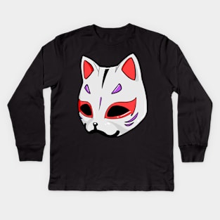 Neko mask 3 Kids Long Sleeve T-Shirt